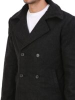 Classic Black Double-Breasted Over Coat - Image 2