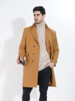 Classic Camel Fur Collar Luxury Warm Over Coat - Image 3